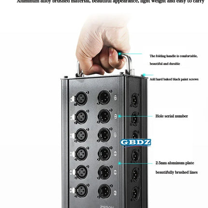 Multi-channel Al alloy Cable Blank Cable Box 16/24/32 Channels for Stage Mobile Audio XLR Male Female Audio Signal Cablebox hole