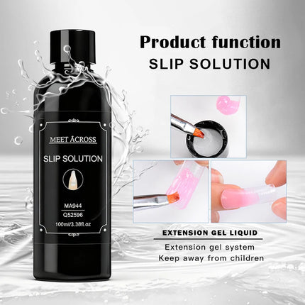 100ml Nail Liquid Slip Solution for Nails Flawless Nail Acrylic Extensions UV Gel Nail Polish Nail Art Manicure Design Tools