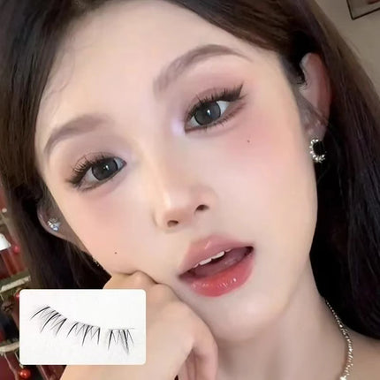 No Glue Need Bottom Eyelashes Comic Lower Lash Extension Clusters Natural Self Adhesive False Eyelashes Reusable Eye Makeup Tool