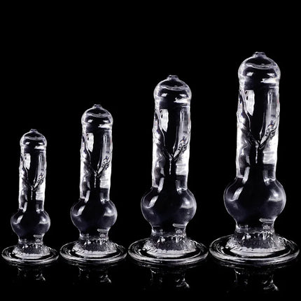 18-33cm Long Animal Dog Dildo TPE Clear Anal Plug Dog Penis Big Suction Cup Cock Vagina Masturbator Anal Sex Toys For Men Women