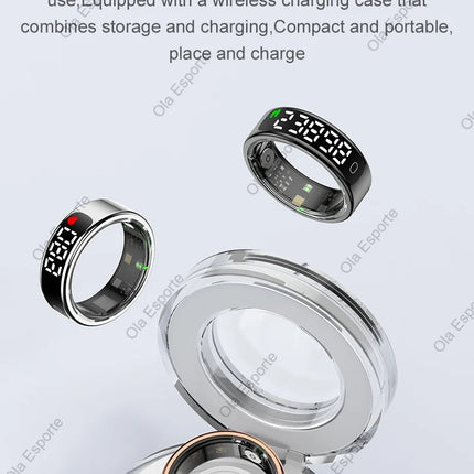 Smart Ring with Display Screen and Touch Health Managering Gesture Swipe Video 5ATM Waterproof For Men Women Smartring 2026 New