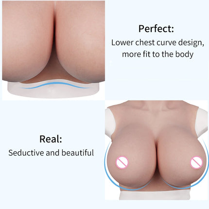 U-CHARMMORE New Process With Bloodshot Design Soft Silicone Breast Forms No-Oil Realistic Boobs For Transvestites