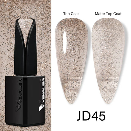 Venalisa15ML Silky Matte TPO FREE Topcoat No Cleaning Nail Lacquer Full Coverage Long Lasting Gorgeous Color Nail Varnish