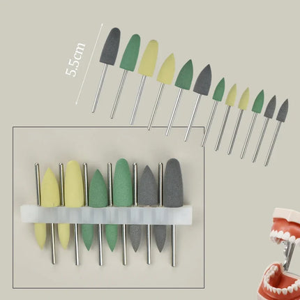 1 Kit Dental HP0412 Silicone Rubber Trimming Polishers Resin Base Hidden Porcelain Zirconia Acrylic Grinding Denture Polishig