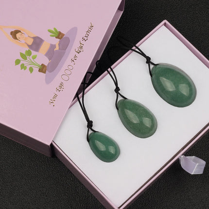 Wholesale Drill Jade Egg Set Quartz Massage Wand Crystal Stone Yoni Ball Pelvic Kegel Exercise Tool Tightening Vaginal Muscle