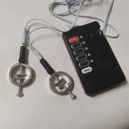 Metal Nipples Clamps Electric Shock Breast Stimulation Massage Clitoris Labia Labium Clips Adult Games Sex Toys for Women Men