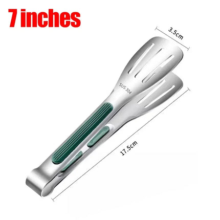 7/9/12 Inch Non-slip Food Tongs Stainless Steel BBQ Meat Salad Bread Clip Tong Barbecue Grill Buffet Clamp Kitchen Cooking Tools