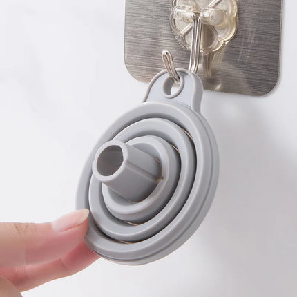 Creative Silicone Folding Funnel Retractable Household Liquid Sub-mini Funnel White Grey Funnel Kitchen Gadget