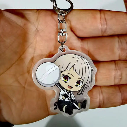 Anime Bungou Stray Dogs Arcylic Keychain Atsushi Nakajima Dazai Flower Key Chain Women Men Accessories Bag Pendant Chaveio Gifts