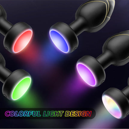 LED Colorful Light Butt Plug for Women Men Anal Plug Vibrator Wireless Remote Control Buttplug Prostate Massager Adults Sex Toys