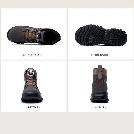 Waterproof Safety Boots Men Indestructible Steel Toe Work Boots Anti-smash Stab-resistant Safety Shoes Biker Botas Para Hombre