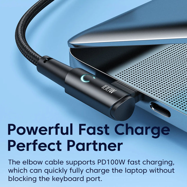 Toocki 100W USB C to Type C Cable PD Fast Charger For Samsung HUAWEI Xiaomi MacBook POCO Elbow 90 Degree USB 2.0 Data Cord Wire