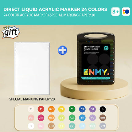 enmy Black box Direct Liquid acrylic markers with paper 24-80 colors soft head colorful painting pen DIY Paint Marker