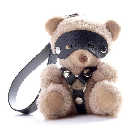 BDSM Erotic Sex Toys Plush Bear Valentines Gifts Toy Couple Pendant PU Leather Restraints Bondage Set
