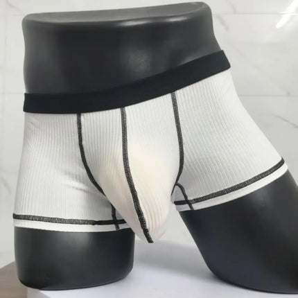 Large-bag personalized design men's underwear, sweat-absorbing, thin, breathable, U-convex four-corner men's underwear