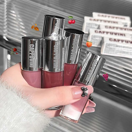 Cappuvini Berry Snow Gradient Lip Gloss Mirror Moisturizing for Plump Lips Long-Lasting Makeup Lip Glaze