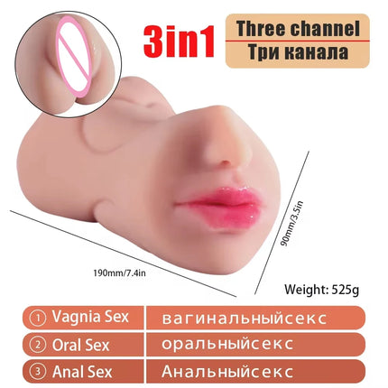 Realistic Male Masturbators Cup Artificial Vagina 3D Pocket Pussy Real Vagina Sextoys Silicone Sex toy for Men Adult Product