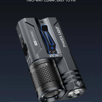 Rechargeable EDC Flashlight, 3500LM Dual-Core LED with Fixed & Zoomable Beams, RGB Ambient Light, Magnetic Base, USB-C Charging