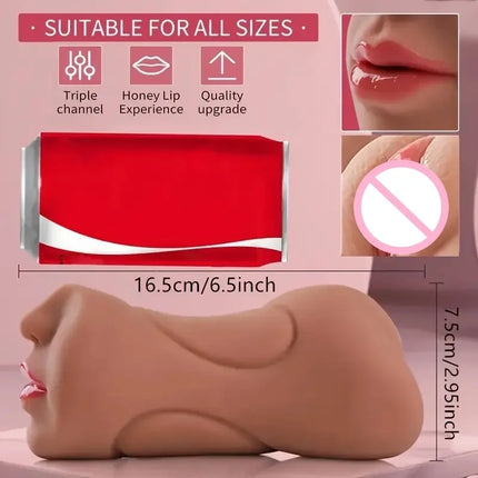 1pc Male Sex Toy Masturbator 3-in-1 Pocket Vagina 3D Realistic Simulation Texture Male Masturbator Adult Product for Men Sex Toy