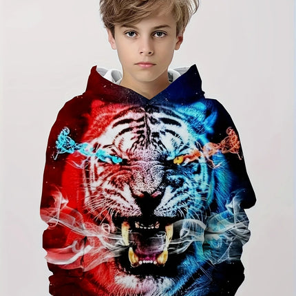 Kids Clothes Boys Hoodies Long Sleeve 3D Tigers Print Children Spring Fall Clothes Casual Outdoor Stylish Boy Girl Clothes Tops