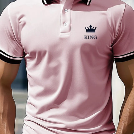 Simple Trend King Graphic Polo Shirts For Men Summer Fashion Streetwear Hip Hop 3D Printed Polo Shirt Cool Oversized Lapel Tops