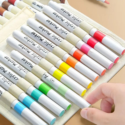 24/36/48/60/84/120Slots Marker Pen Storage Bag Large Capacity Zipper Closure Pencil Bag Detachable Markers Case Drawing Tools