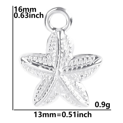 5pcs Stainless Steel Conch Starfish Turtle Charms For Jewelry Making Supplies Ocean Charm Silver Color Pendant Handmade Material