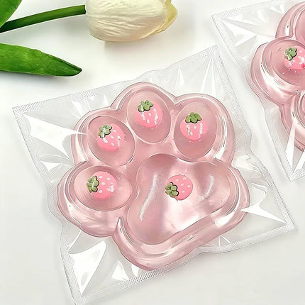 1pc Pink Strawberry Cat Paw Squishy Props Giant Jumbo Slow Rebound Stress Ball High Appearance Cute Decompression Party Favors