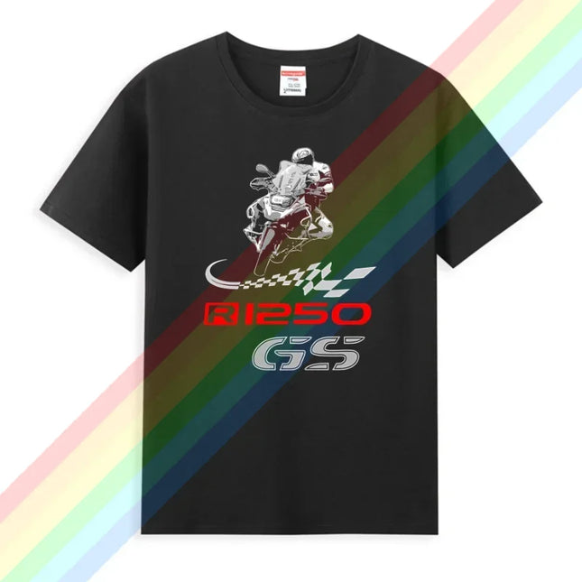 New Hot Sale Summer 100% Cotton for 1250 GS Exclusive for BMW Fans Motorrad R1250GS T-Shirt Men Hip Hop Streetwear T-shirt S-3XL