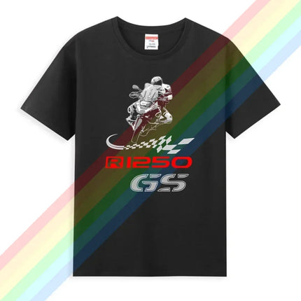 New Hot Sale Summer 100% Cotton for 1250 GS Exclusive for BMW Fans Motorrad R1250GS T Shirt Men Hip Hop Streetwear T-shirt S-3XL