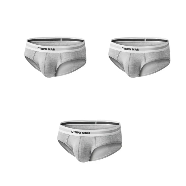 3Pack Summer Single Layer Mens Underwear Low Rise Briefs for Men Elastic Comfort Fit Underpanties Ropa Interior Hombre
