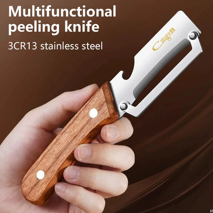 Stainless Steel Vegetable Peeler with Ergonomic Handle and Bottle Opener Multi Function Fruit Peelers Potato Home Kitchen Tools