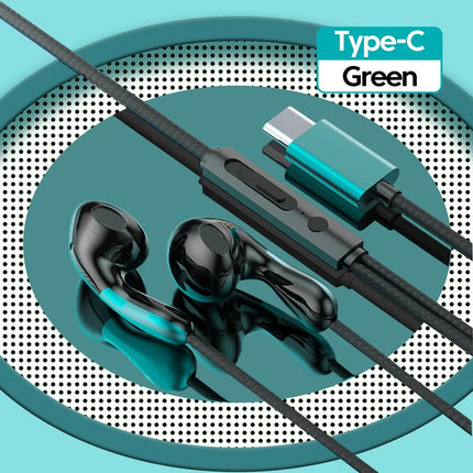USB Type C Wired Earphone For Samsung Galaxy S25 S24 S23 S22 S21 Ultra Headphones A53 A52 A54 Note 20 3.5mm Jack Earbud Headset