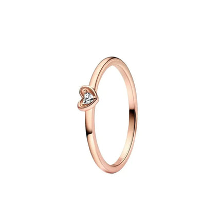 2025 Wholesale Rose Gold Color Spring Daisy Flower Ring Rings Size 6 7 8 9 For 925 Sterling Silver Jewelry
