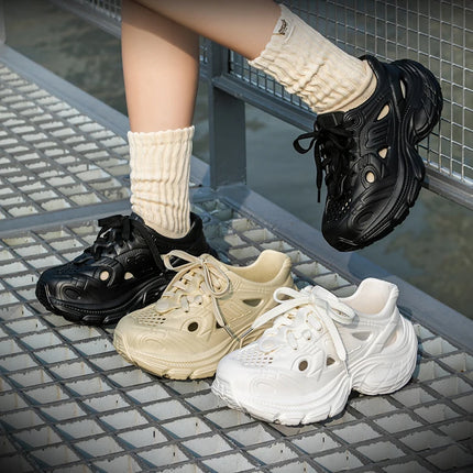 Fashion Breathable Chunky Sneakers Women 2025 Spring Summer New EVA Non Slip Wading Shoes Woman Thick Sole Platform Sports Shoes