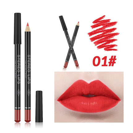 12PCS Matte Lip Liner Pencils Waterproof Long Lasting Pigments Smooth Colorful Nude Silk Lip Makeup