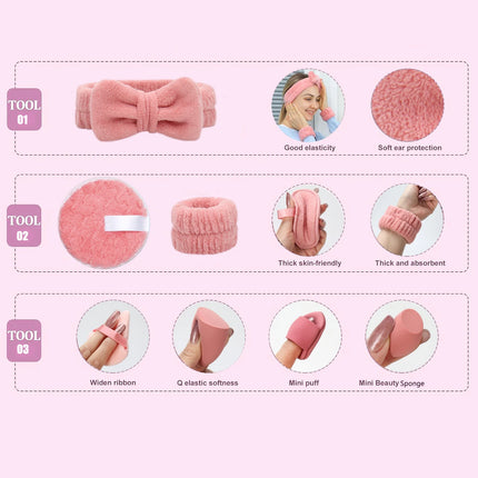 19 件 Cosmetic Puff Makeup Sponge Blender Beauty Egg Foundation Sponges Puff Wash Face Headband Wristband Make up Accessories