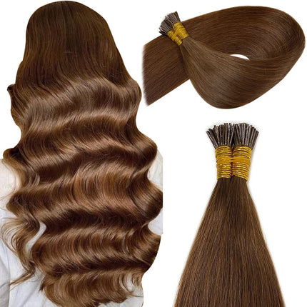 I Tip Hair Extension Straight Human Hair Extension 0.8g/ 1g/Strand 50pc/Set Capsule Keratin Natural Fusion Human Hair Extension