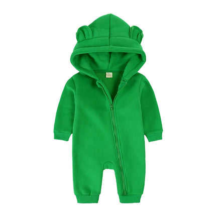 New Bodysuit For Newborn Rompers Baby Boys Girls Clothes Long Sleeve Solid Hoodies Bear Jumpsuit Costume Infant Onesies 3M-24M