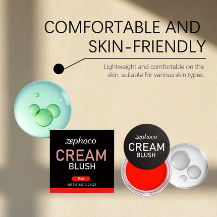 Red Silky Moisturizing Blush, Hydrating and Colorful for a Rosy, Radiant, Natural Contouring Makeup Look