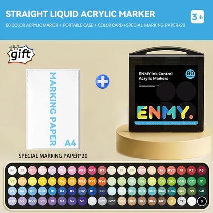enmy Black box Direct Liquid acrylic markers with paper 24-80 colors soft head colorful painting pen DIY Paint Marker