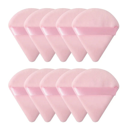 10/20Pcs Triangle Velvet Powder Puff Pizza Flours Mini Face Makeup Sponge Cosmetics Washable Lightweight Makeup Tool