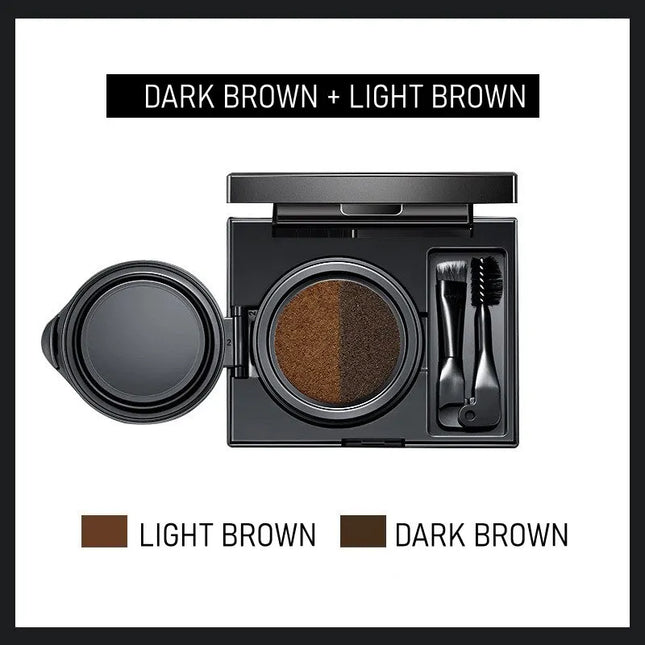 GECOMO Two-color Air Cushion Eyebrow Powder Color Waterproof and Sweat-proof Long-lasting Eye Brow Cream