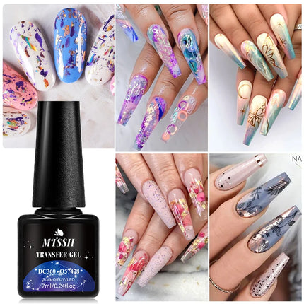 7ml Transfer Foil Nail Gel Polish Semi-Permanant Varnish For Adhesive Sticker Nail Glue Soak Off UV LED Gel Nail Art Gel