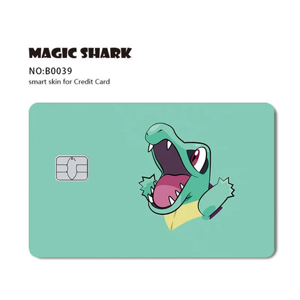 Maigc Shark Cute Pokemons Mewtwo Eevee Pikachu Gengar Sticker Film Cover for Debit Credit Card No Fade