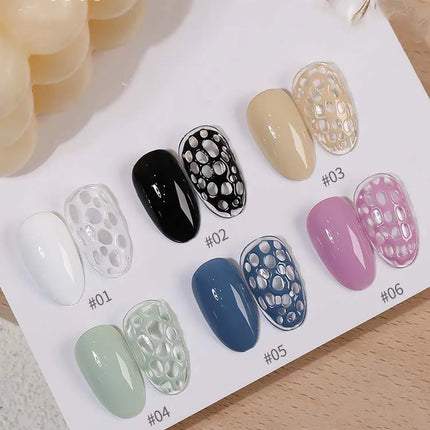 Poke Poke Nail Art Glue Lace Hole Nail Graffiti Letter Painting Art Gel Black White Ocean Wave Texture UV LED Soak Off Varnish