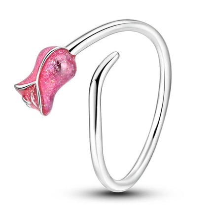 Adjustable Rings 925 Sterling Silver Mermaid Wing Dragon Sunflower Tulip Open Rings For Women Female Original Engagement Jewelry