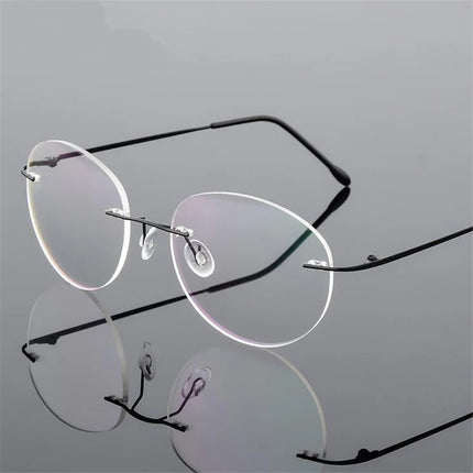 Framless Round Myopia Glasses Finished Women Men Ultra-light Rimless Shortsighted Prescription Eyeglasses 0 -0.5 -0.75 To -6.0