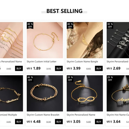 Women Girls Personalized Name Bracelet Stainless Steel Box Chain Letter Customized Charm Bracelets Unique Custom Jewelry Gift
