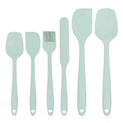 6Pcs Silicone Spatula Set Food Grade Non Stick Heat Resistant Spatulas Turner for Cooking Baking Mixing Baking Tools